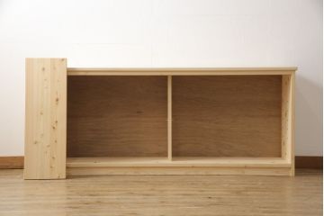 サイドボードをリペア&カスタム!クリアガラスを取り付け、蜜?ワックスで仕上げ。(収納棚、サイドキャビネット、ローボード)