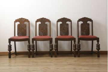 ダイニングチェアをリペア&カスタム!座面の生地を張替え、硬さを調節。木部は1トーン濃くなるよう着色仕上げ。(イス、椅子)