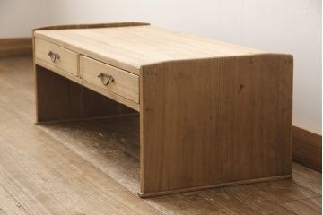大正昭和初期の文机の見た目を変えずに綺麗にリペア!蜜?ワックス仕上げ。(ローテーブル、座机、作業台、ワークデスク、在宅用、在宅ワーク用)