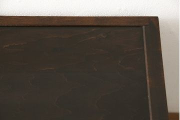 ローボードをリペア&カスタム!背面に配線用の穴あけ加工。現状より1トーン落ち着いた色味に着色仕上げ。(収納棚、サイドボード、テレビ台)