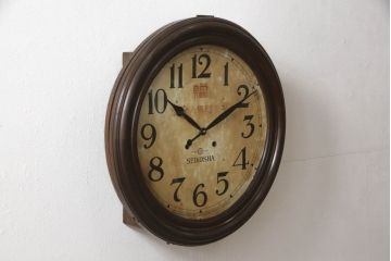セイコー社の丸型掛け時計をリペア&カスタム!ゼンマイ式から電池式へ変更し、針を交換。(壁掛け時計、柱時計、古時計)