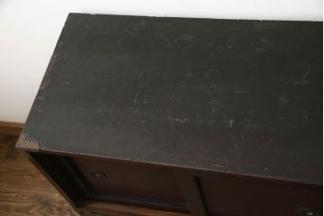 明治大正期の箪笥の見た目を変えずに綺麗にリペア!傷や剥げた部分のみ着色し修復。(和箪笥、収納タンス、ローボード、ローチェスト、テレビボード、テレビ台、引き出し、リビングボード)