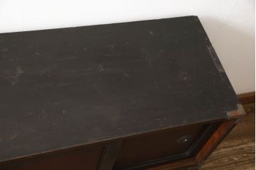 明治大正期の箪笥の見た目を変えずに綺麗にリペア!傷や剥げた部分のみ着色し修復。(和箪笥、収納タンス、ローボード、ローチェスト、テレビボード、テレビ台、引き出し、リビングボード)