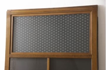 昭和中期のガラス戸をリペア&カスタム!上段は麻の葉模様のガラス、下段はクリアガラスに交換。(引き戸、建具)