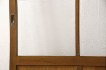 昭和中期のガラス戸をリペア&カスタム!上段は麻の葉模様のガラス、下段はクリアガラスに交換。(引き戸、建具)