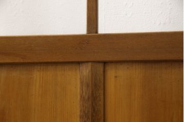 昭和中期のガラス戸をリペア&カスタム!上段は麻の葉模様のガラス、下段はクリアガラスに交換。(引き戸、建具)
