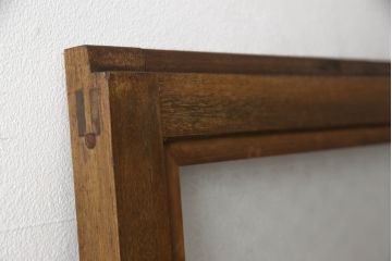 昭和中期のガラス戸をリペア&カスタム!上段は麻の葉模様のガラス、下段はクリアガラスに交換。(引き戸、建具)