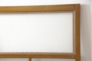 昭和中期のガラス戸をリペア&カスタム!上段は麻の葉模様のガラス、下段はクリアガラスに交換。(引き戸、建具)