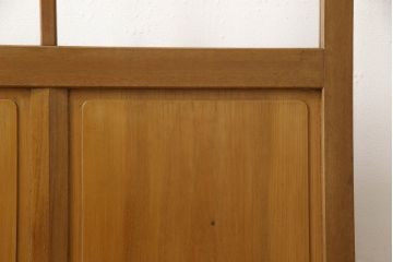 昭和中期のガラス戸をリペア&カスタム!上段は麻の葉模様のガラス、下段はクリアガラスに交換。(引き戸、建具)