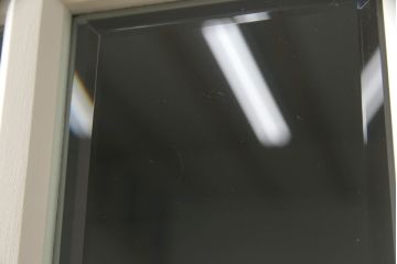 食器棚をリペア&カスタム!高品質リペアを施し、外側はアンティークホワイト、内側はくすんだ水色でペイント仕上げ。(戸棚、収納棚、飾り棚、カップボード、キャビネット、ブックケース、本箱)