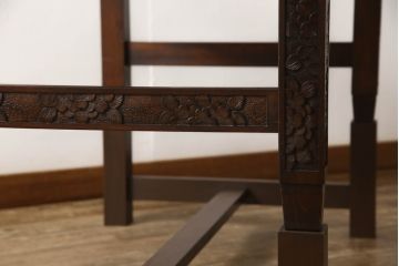 軽井沢彫りのサイドテーブルをリペア&カスタム!高さ調節用の継ぎ脚を製作。(リビングテーブル、センターテーブル、座卓、2人掛け)