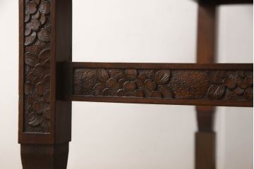 軽井沢彫りのサイドテーブルをリペア&カスタム!高さ調節用の継ぎ脚を製作。(リビングテーブル、センターテーブル、座卓、2人掛け)
