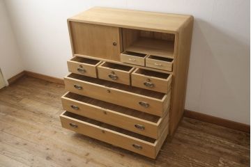 加茂桐箪笥をリペア&カスタム!高品質リペアを施し、台輪を新たに製作。木地色仕上げ。(胴厚、四方丸、総桐たんす、着物箪笥、衣装タンス、和タンス)