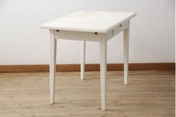 平机をリペア&カスタム!高品質リペアを施し、アンティークホワイトでペイント仕上げ。(テーブル、デスク)