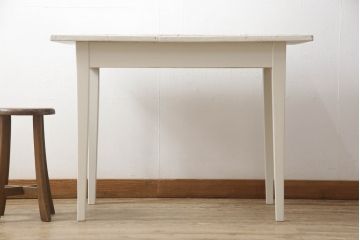 平机をリペア&カスタム!高品質リペアを施し、アンティークホワイトでペイント仕上げ。(テーブル、デスク)