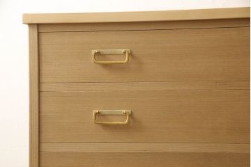 加茂総桐箪笥をリペア&カスタム!ヒノキ新材の天板を新たに取り付け、全体を木地色仕上げ。(総桐たんす、桐タンス、和たんす、引き出し、収納たんす、チェスト)
