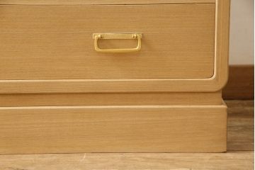 加茂総桐箪笥をリペア&カスタム!ヒノキ新材の天板を新たに取り付け、全体を木地色仕上げ。(総桐たんす、桐タンス、和たんす、引き出し、収納たんす、チェスト)