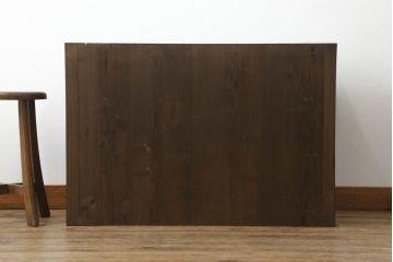 昭和初期の飾り棚をリペア&カスタム!A4サイズに合わせて棚板を調整。1トーン濃い色味に着色仕上げ。(オープンラック、本棚、書棚、陳列棚、収納棚、サイドボード、サイドキャビネット、店舗什器)