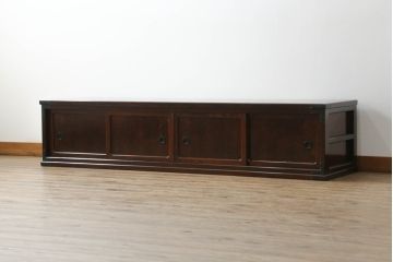 志太民芸家具のローボードをリペア&カスタム!元の色味を活かしつつ1トーン落ち着いた色に着色仕上げ。(サイドボード、和箪笥、収納箪笥、整理タンス、テレビ台、テレビボード、引き出し)