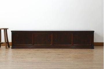 志太民芸家具のローボードをリペア&カスタム!元の色味を活かしつつ1トーン落ち着いた色に着色仕上げ。(サイドボード、和箪笥、収納箪笥、整理タンス、テレビ台、テレビボード、引き出し)