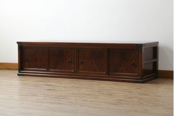 志太民芸家具のローボードをリペア&カスタム!元の色味を活かしつつ1トーン落ち着いた色に着色仕上げ。(サイドボード、和箪笥、収納箪笥、整理タンス、テレビ台、テレビボード、引き出し)