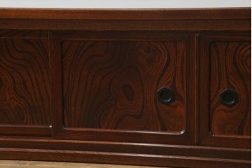志太民芸家具のローボードをリペア&カスタム!元の色味を活かしつつ1トーン落ち着いた色に着色仕上げ。(サイドボード、和箪笥、収納箪笥、整理タンス、テレビ台、テレビボード、引き出し)