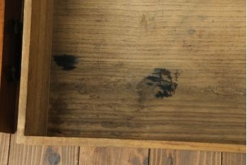 江戸〜明治期の佐渡船箪笥の見た目を変えずに綺麗にリペア!引き出しや可動部を調整し、クリアワックス仕上げ。(舟箪笥、時代箪笥、帳箱、小物収納、帳場箪笥)