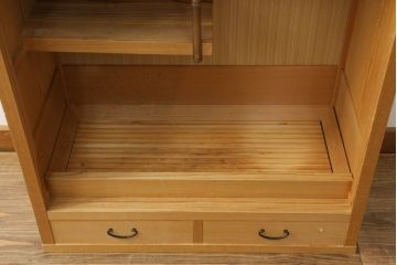 置き水屋の見た目を変えずに綺麗にリペア!水受けにステンレス製のバットを設置。(置水屋、茶水屋、戸棚、茶棚、収納棚、網代引戸)