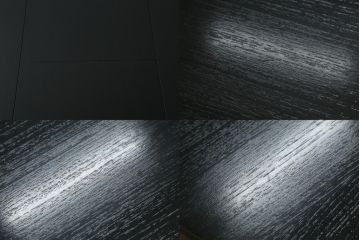 ハンス・オルセン(HANS OLSEN)デザインのダイニングテーブルとチェア4脚セットをリペア&カスタム!チェアの座面を張替え、木部をマットブラックでペイント仕上げ。(エクステンションテーブル、拡張式テーブル、4人掛け、ダイニングチェア、椅子、イス、いす、スタッキング、ヴィンテージ、北欧)