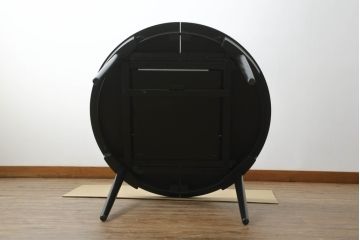 ハンス・オルセン(HANS OLSEN)デザインのダイニングテーブルとチェア4脚セットをリペア&カスタム!チェアの座面を張替え、木部をマットブラックでペイント仕上げ。(エクステンションテーブル、拡張式テーブル、4人掛け、ダイニングチェア、椅子、イス、いす、スタッキング、ヴィンテージ、北欧)