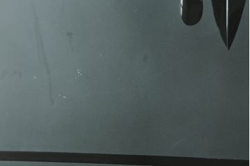 ペイントドアをリペア&カスタム!設置場所に合わせて仕様を変更し、戸枠を新たに製作。表面は茶色・裏面は白でペイント仕上げ。エッチングガラス、彫刻ガラス、切子ガラス、英国、玄関ドア、玄関扉、建具)