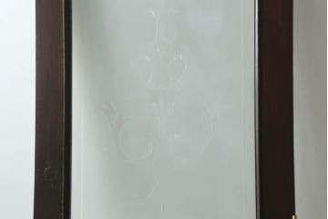 ペイントドアをリペア&カスタム!設置場所に合わせて仕様を変更し、戸枠を新たに製作。表面は茶色・裏面は白でペイント仕上げ。エッチングガラス、彫刻ガラス、切子ガラス、英国、玄関ドア、玄関扉、建具)