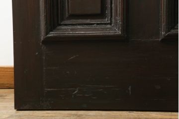 ペイントドアをリペア&カスタム!設置場所に合わせて仕様を変更し、戸枠を新たに製作。表面は茶色・裏面は白でペイント仕上げ。エッチングガラス、彫刻ガラス、切子ガラス、英国、玄関ドア、玄関扉、建具)