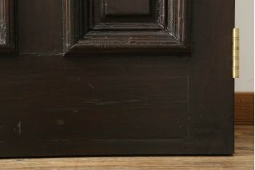 ペイントドアをリペア&カスタム!設置場所に合わせて仕様を変更し、戸枠を新たに製作。表面は茶色・裏面は白でペイント仕上げ。エッチングガラス、彫刻ガラス、切子ガラス、英国、玄関ドア、玄関扉、建具)
