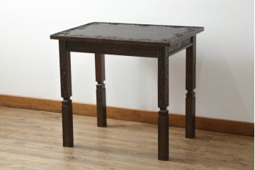 ローテーブルをリペア&カスタム!脚を加工し高さを上げ、全体を1トーン落ち着いた色味で着色仕上げ。(コーヒーテーブル、カフェテーブル、サイドテーブル)