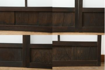 昭和初期のガラス窓の見た目を変えずに綺麗にリペア!元の色味を活かした着色仕上げ。(引き戸、ガラス戸、建具)