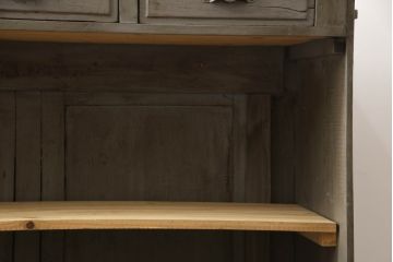 カウンターテーブルの見た目を変えずに綺麗にリペア!金具も現状の物を使用。元のペイントを活かして仕上げ。(作業台、デスク、在宅ワーク、在宅用レジ台、収納棚、店舗什器、オルタネイティブ品、改造品、引き出し)