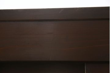 水屋箪笥をリペア&カスタム!下段に棚板を製作し追加。網部分をクリアガラスに変更。1トーン落ち着いた色味に着色仕上げ。(キャビネット、食器棚、収納棚、戸棚)