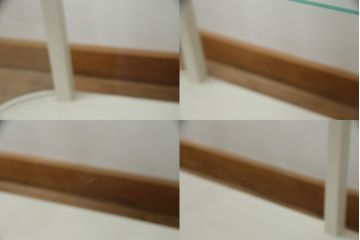 昭和中期のオーバルガラスケースをリペア&カスタム!LED照明とクリアキャスターを取り付け、アンティークホワイトでペイント仕上げ。(ショーケース、陳列棚、飾り棚、店舗什器)
