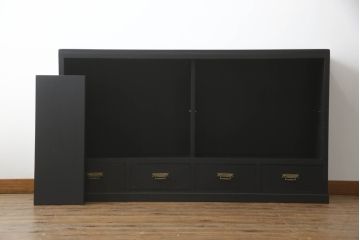 収納棚をリペア&カスタム!新たに可動式の棚板を製作。マットブラックでペイント仕上げ。(戸棚、サイドボード、サイドキャビネット、引き出し)