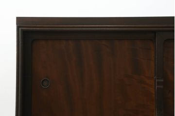 テレビ台をリペア&カスタム!新たにヒノキ無垢材の天板と木製脚を取り付け、背面に配線用穴あけ加工。(テレビボード、収納棚、戸棚、ローボード、サイドボード、サイドキャビネット、引き出し)
