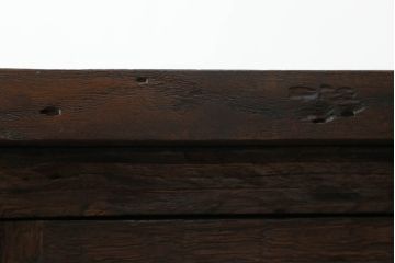 カウンターテーブルをリペア&カスタム!脚をカットし、新に鉄脚を取り付け。1トーン落ち着いた色味に着色仕上げ。(サイドキャビネット、サイドボード、収納棚、戸棚、リビングボード、引き出し)