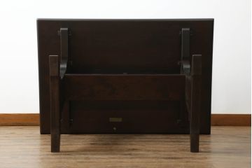 松本民芸家具のダイニングテーブルをリペア&カスタム!1トーン落ち着いた色味に着色し、クリア塗装仕上げに。(作業台、ビンテージ、ヴィンテージ、2人掛け、食卓)