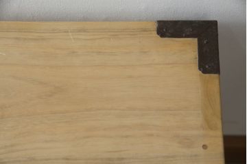 庄内箪笥のローボードの見た目を変えずに綺麗にリペア!クリアワックスで木地色仕上げ。(総桐箪笥、総桐たんす、収納タンス、時代箪笥、引き出し、テレビ台、テレビボード、ローチェスト)
