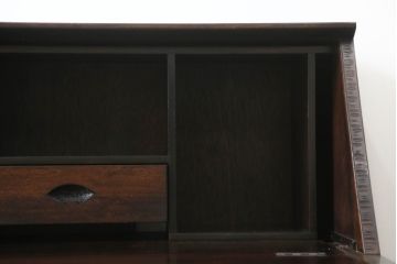 ライティングビューローをリペア&カスタム!仕切りを取り外し、背面に配線用の穴あけ加工。(簿記机、ワークデスク、在宅用、在宅ワーク用、引き出し、サイドチェスト)