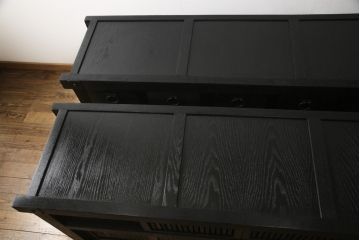 水屋箪笥をリペア&カスタム!全体を剥離し、黒色で再着色。(収納箪笥、重ね箪笥、食器棚、収納棚)