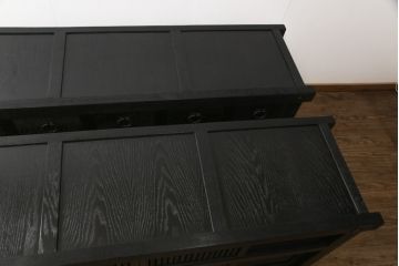 水屋箪笥をリペア&カスタム!全体を剥離し、黒色で再着色。(収納箪笥、重ね箪笥、食器棚、収納棚)