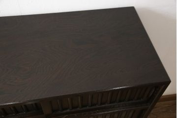 食器棚をリペア&カスタム!高品質リペアを施し、戸棚の建具をクリアガラスに変更。(水屋箪笥、キャビネット、収納棚、戸棚)