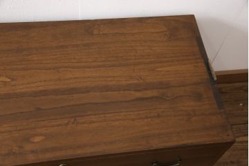 総桐箪笥をリペア&カスタム!高品質リペアを施し、濃い茶系で着色仕上げ。(桐たんす、総桐たんす、時代箪笥、衣装タンス、チェスト、引き出し、和箪笥)