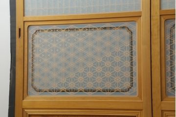 組子入りガラス帯戸をリペア&カスタム!設置場所に合わせて高さをリサイズ。(帯戸、引き戸、ガラス戸、建具)